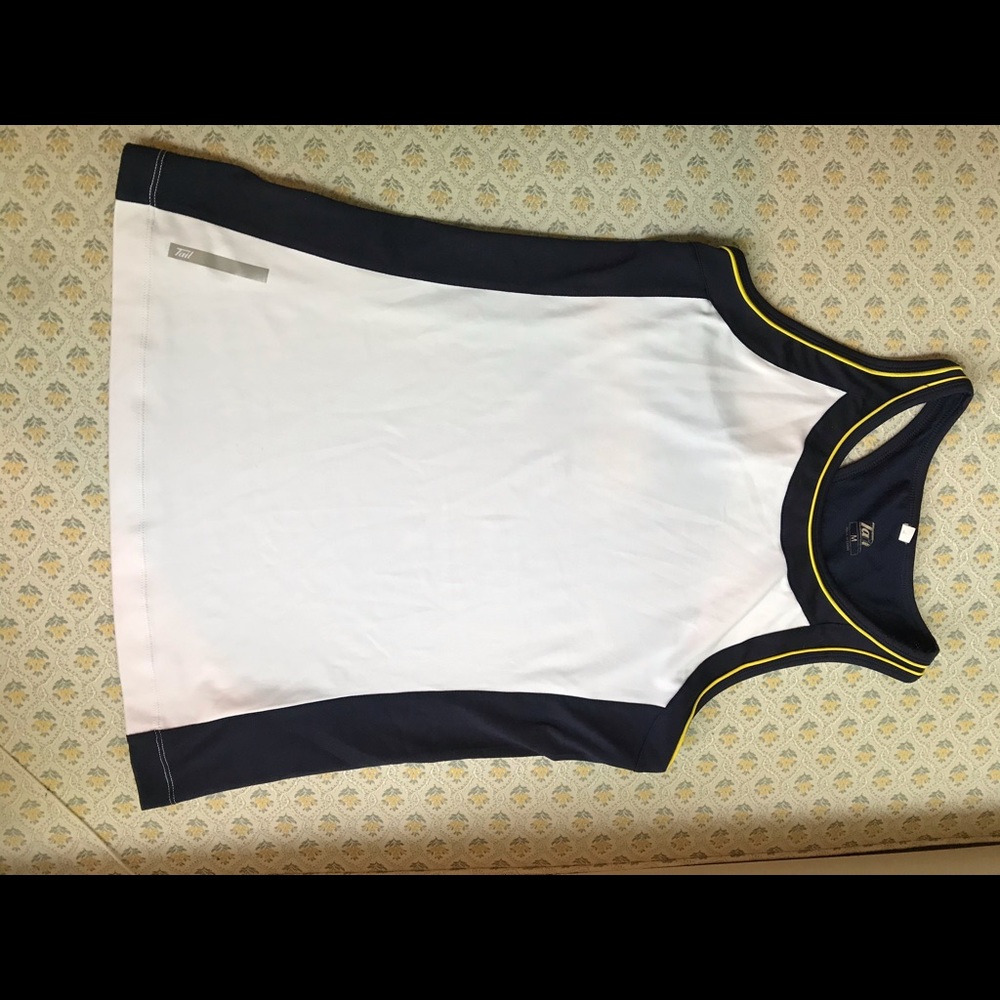 Tail Women’s Navy White yellow tennis tank Med
